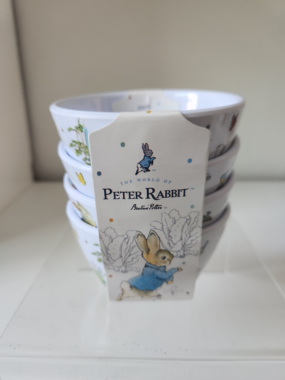 The World Of Beatrix Potter Peter Rabbit Set Of 4 Melamine Spring Tidbit Bowls
